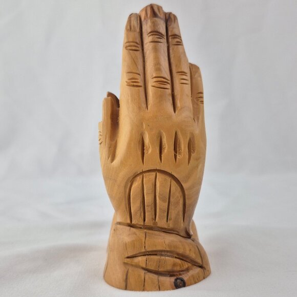 Praying Hands Sculpture Olive Wood Carving Made in Bethlehem - Picture 11 of 16